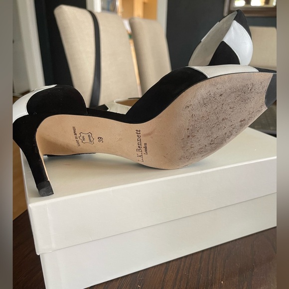 L.K.Bennet black and white leather heels, size 39. Warn once. - Picture 3 of 3